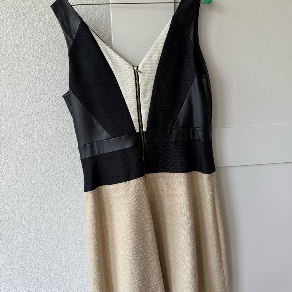 Ann Taylor Black and Cream Backless Dress